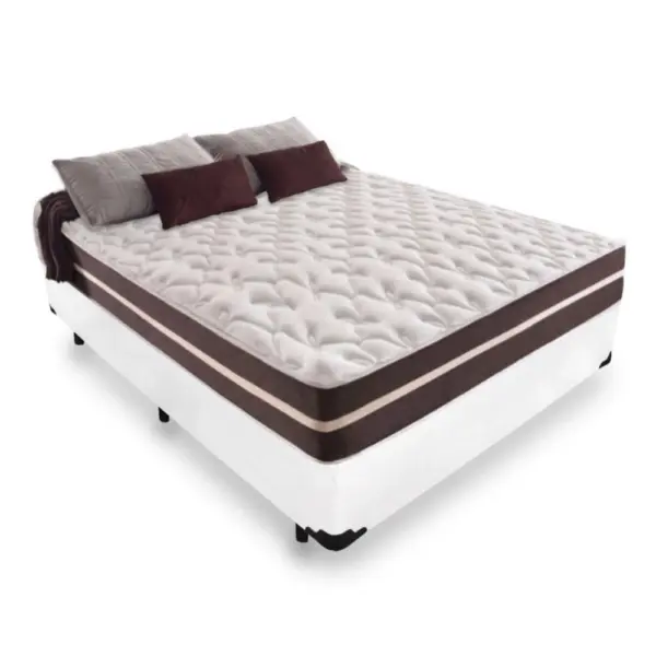 Cama Box Casal + Colchão De Molas - Classic Superlastic 138cm Branco